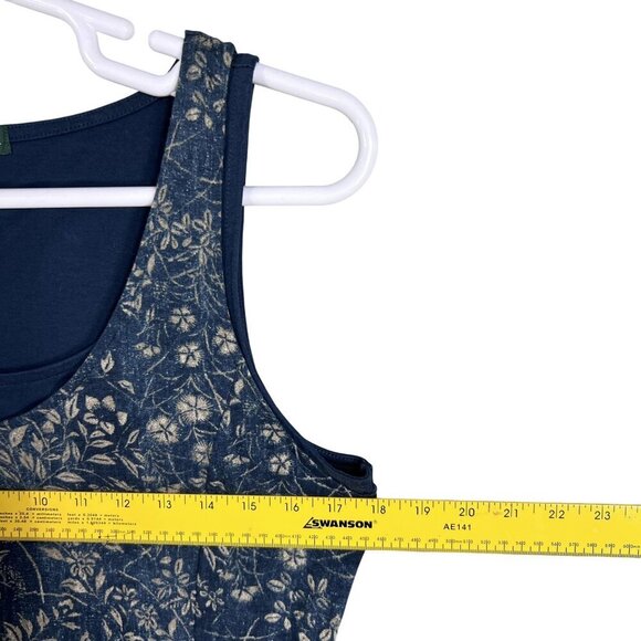 LRL Lauren Jeans Co Womens M Foliage Leaf Tank Dress Rope Belt Handkerchief Hem - Picture 13 of 16